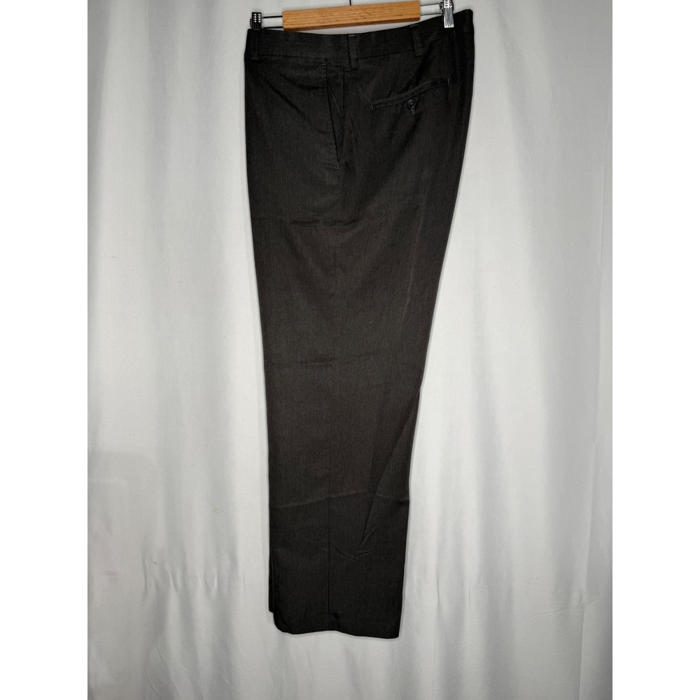 Kenneth Cole Reaction Mens 38x30 Dress Pants Gray Charcoal Flat Front Trousers